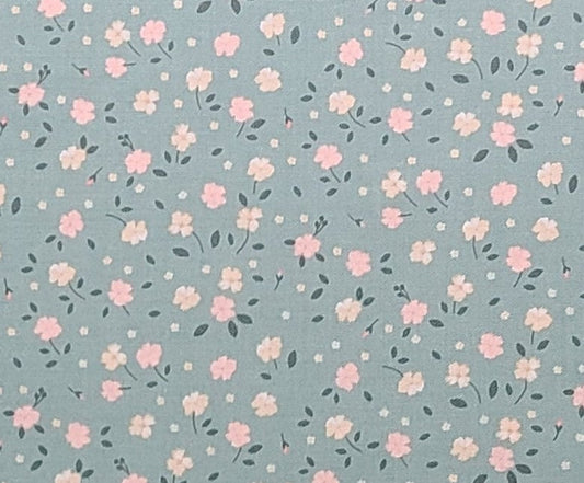 At First Sight by Dani Mogstad 2022 Riley Blake Designs Pattern C12686 - Blossoms Seafoam - Seafoam Fabric / Floral Print