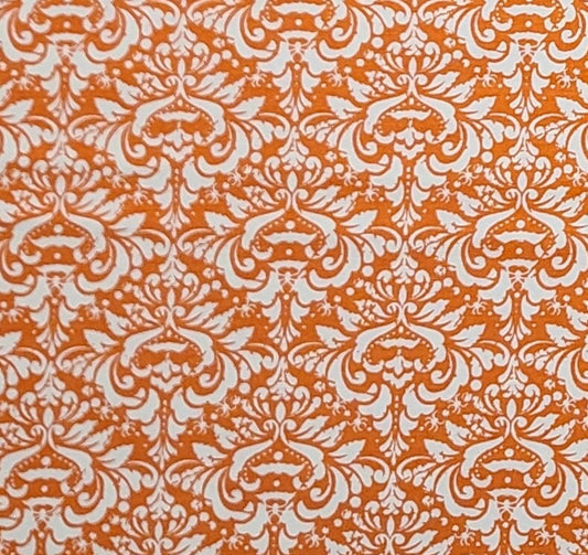 Riley Blake Designs Pattern#C6013 EEK-BOO-SHREEK by Carina Gardner 2017 - Orange Fabric / White "Diamond" Pattern with Spiders and Bats