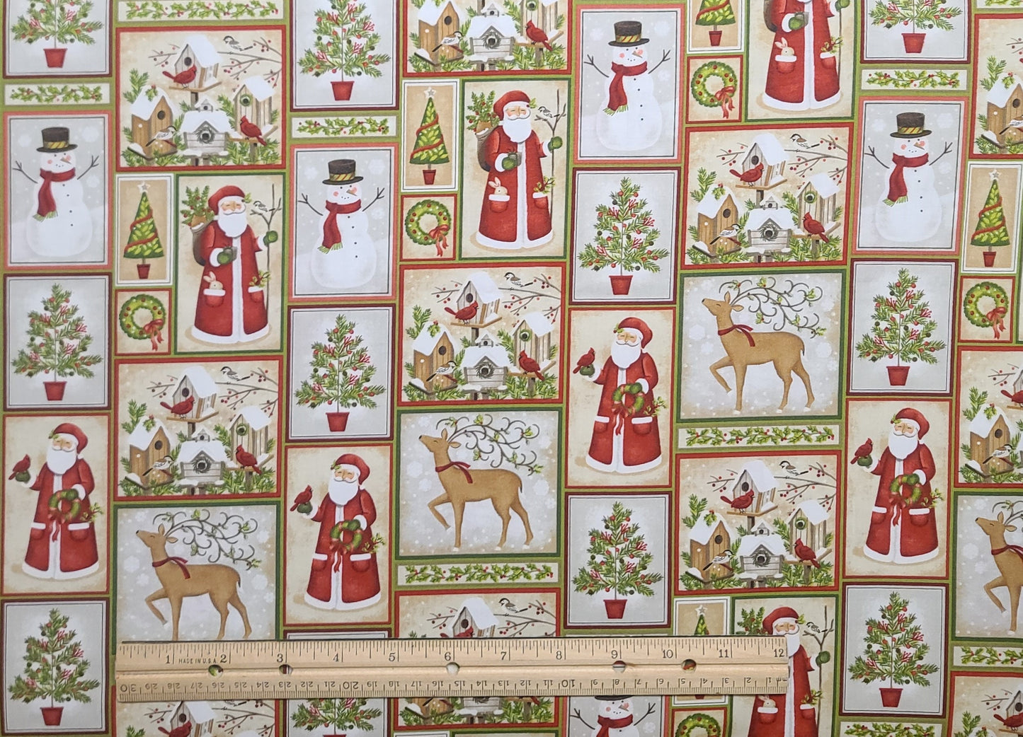 Maker's Holiday Fabric Exclusively for JoAnn Fabrics Printed in South Korea - Christmas Block Fabric