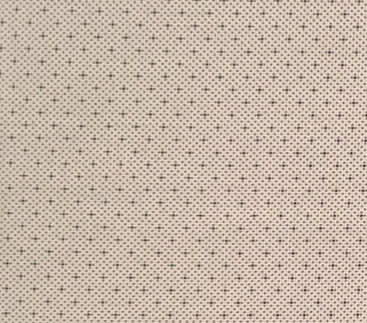 Joan Kessler for Concord Fabrics Inc - Soft White Fabric / Dark Navy (Nearly Black) Dot Cross Print