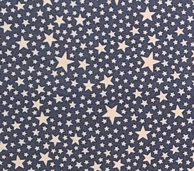 EOB - Roundup by Moda - Dark Blue Fabric / Tan Star Print