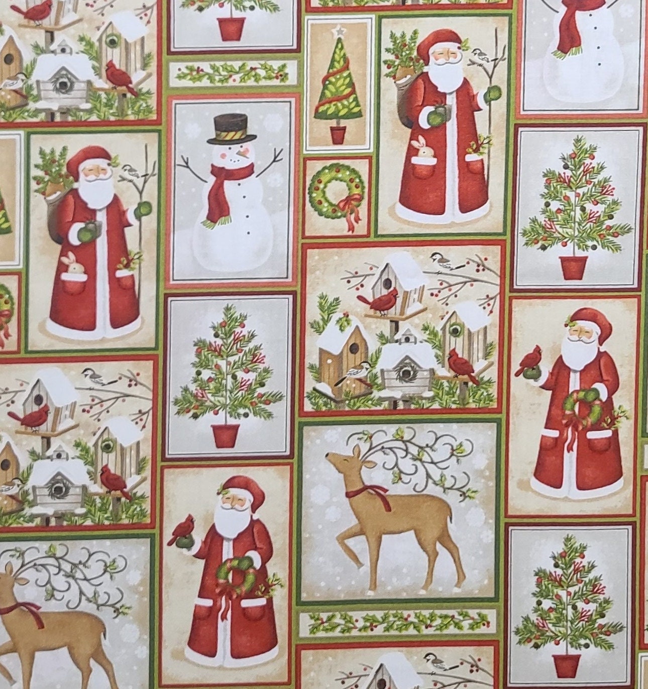 Maker's Holiday Fabric Exclusively for JoAnn Fabrics Printed in South Korea - Christmas Block Fabric