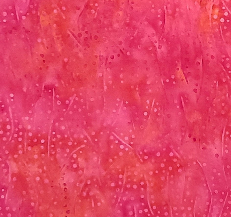 BATIK - Bright Pink and Orange Tonal Fabric