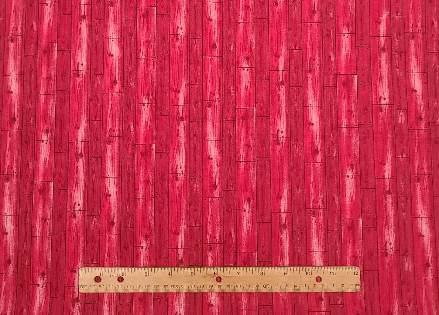 Marcus Brothers Textiles Inc - Red and White Wood Plank Print Fabric