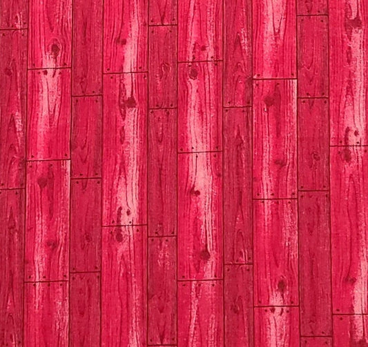 Marcus Brothers Textiles Inc - Red and White Wood Plank Print Fabric