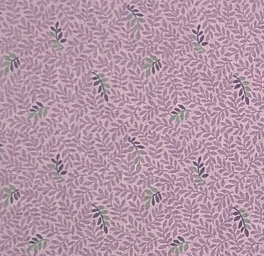 Springs Industries Inc - Lavender Fabric / Light Purple, Blue and Green Vine Print