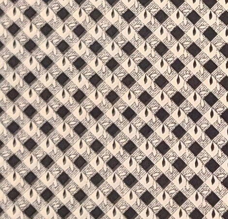 VIP Cranston Print Works - Soft White and Black Diamond Print Fabric