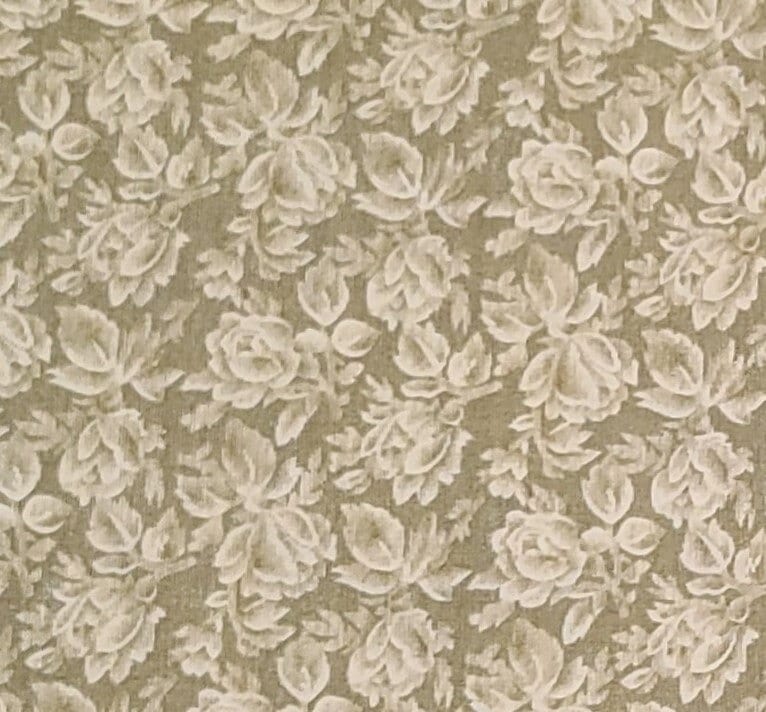 David Textiles Inc - Olive Green Reproduction Style Floral Print Fabric