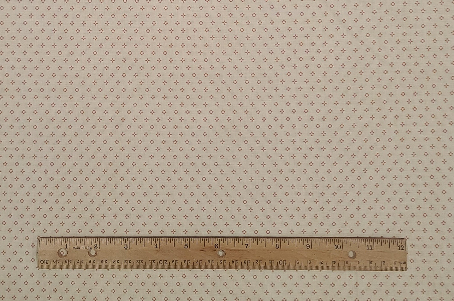 Debut Designs - Tan 46" WIDE Fabric / Mauve Dot Print