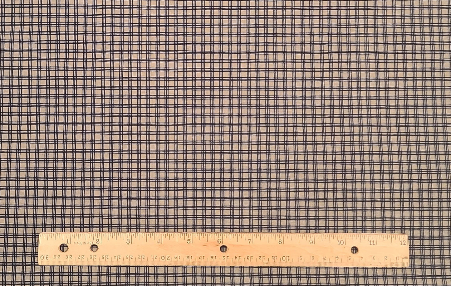 The Cranston Collection - Cranston Print Works Co - Light Brown and Navy Plaid Fabric