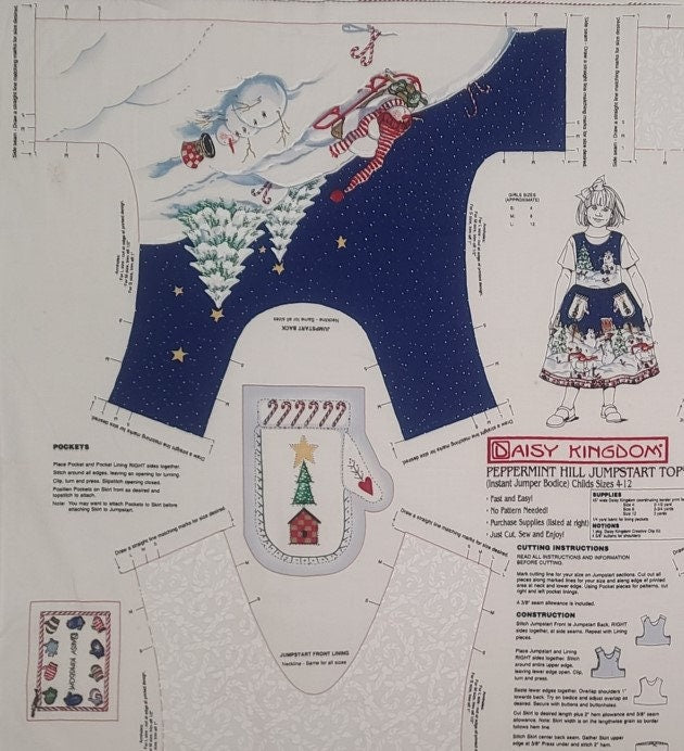 PROJECT - Daisy Kingdom Peppermint Hill Jump Start Top Panel (Bodice Only) - Includes Fabric and Complete Instructions - Sizes 2-4