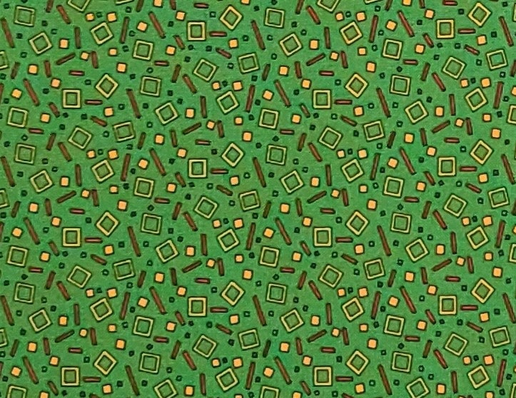 EOB - Abstract Expressions Designed by Virginia Robertson for Fabri-Quilt 2000 - Bright Grass Green Fabric