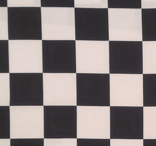 Springs Industries Inc - Black and White Large "Checkered Flag" Print Fabric