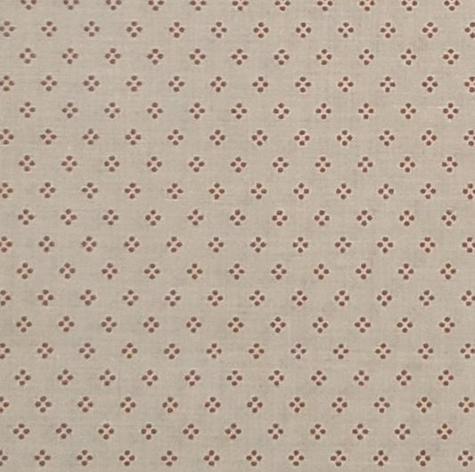 Debut Designs - Tan 46" WIDE Fabric / Mauve Dot Print