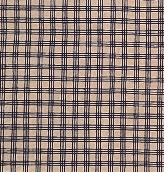 The Cranston Collection - Cranston Print Works Co - Light Brown and Navy Plaid Fabric