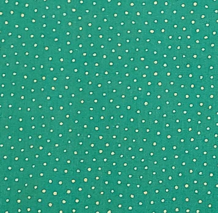 Designed and Produced Exclusively for JoAnn Stores - Green Fabric / Gold Metallic Pindots