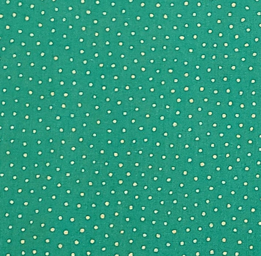 Designed and Produced Exclusively for JoAnn Stores - Green Fabric / Gold Metallic Pindots