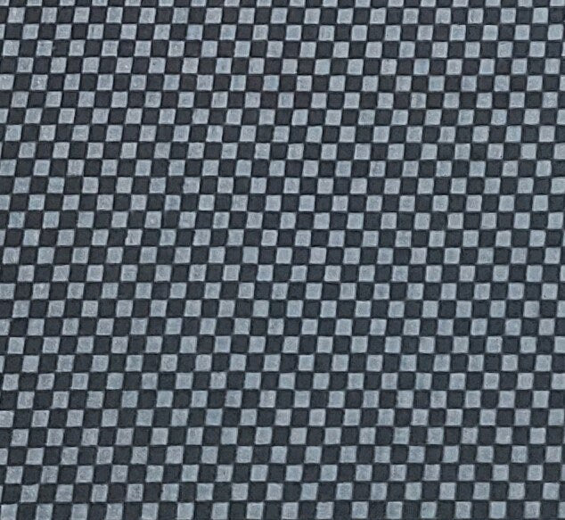 Black and Dark Slate Blue Checked Fabric - Selvage to Selvage Print