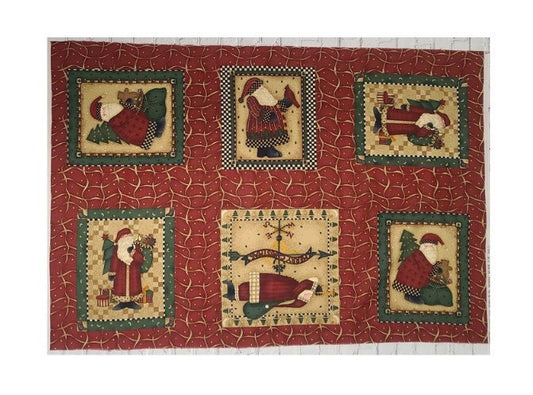 PANEL - Mumms the Word by Debbie Mumm for SSI - Vintage Santa Blocks Panel - Measures ~ 28" x 44"