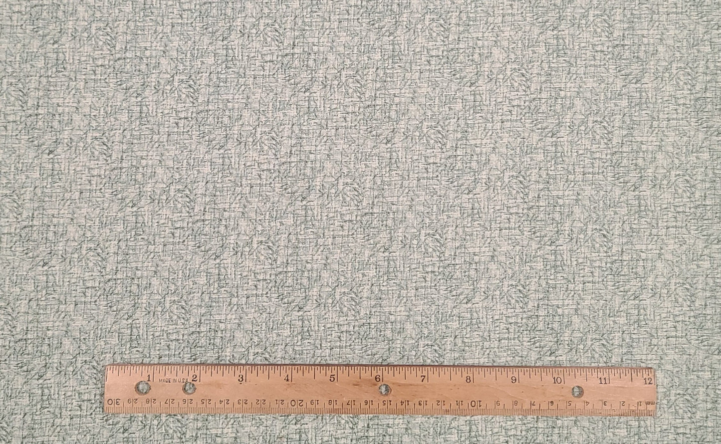 White, Dark Green and Dark Olive Allover Print Fabric - Selvage to Selvage Print