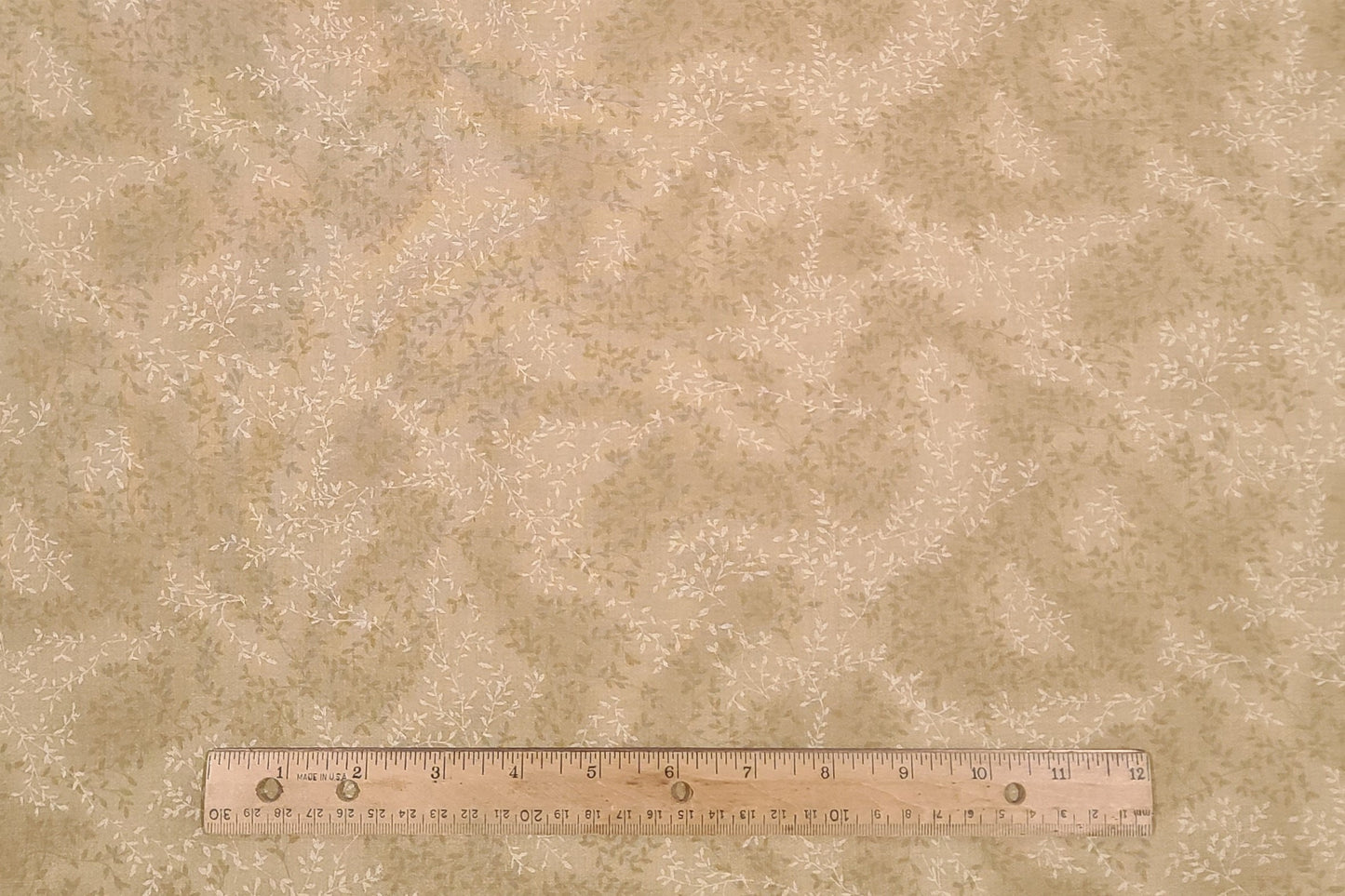 Fabric Traditions 2004 - Tan Tonal Fabric / Tan and Cream Leaf Pattern