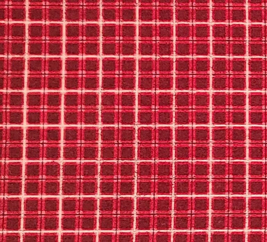 Designed Exclusively for Joann - Dark Red, Red, White and Black Windowpane Plaid Fabric