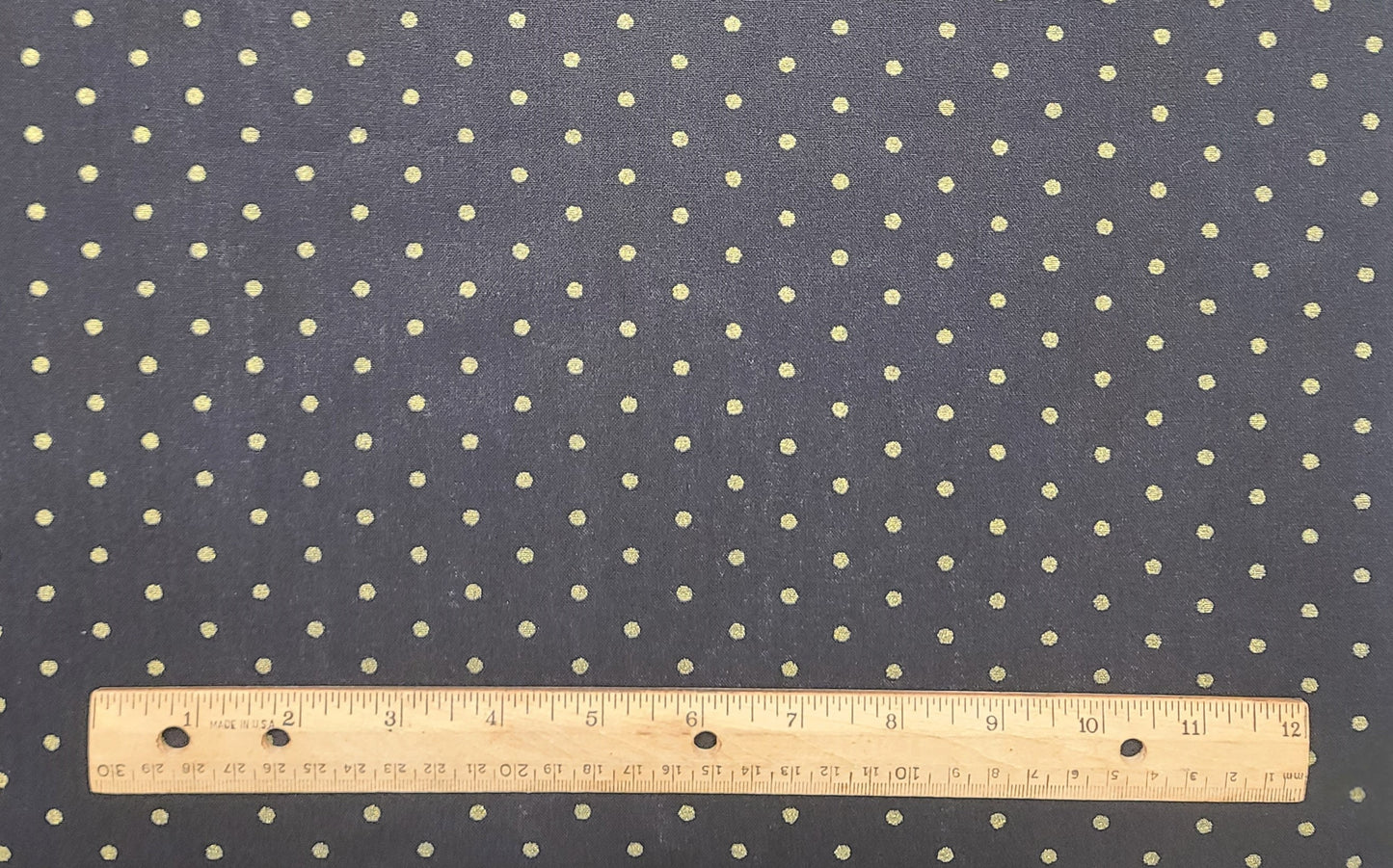 JoAnn - Black Fabric / Gold Metallic Polka Dot Print