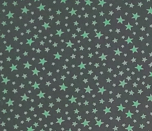 Christmas Everyday by Ann Wanke for Henry Glass and Co. 1100 - Dark Green (Almost Black) Fabric / Green Scattered Star Print