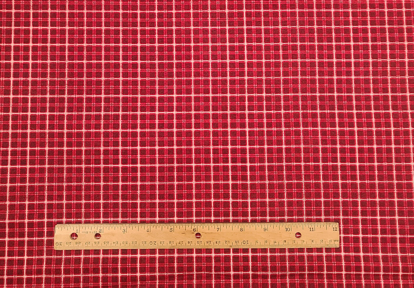 Designed Exclusively for Joann - Dark Red, Red, White and Black Windowpane Plaid Fabric