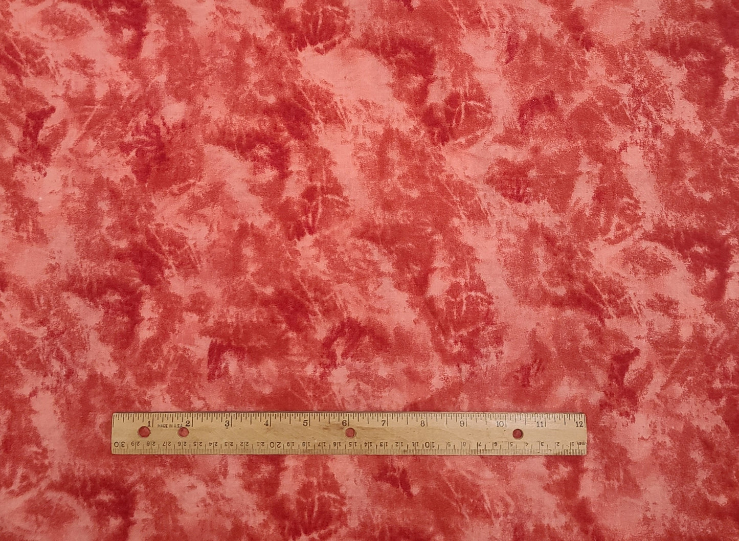 Red and Pink "Marbled" Tie-Dye Fabric - Selvage to Selvage Print