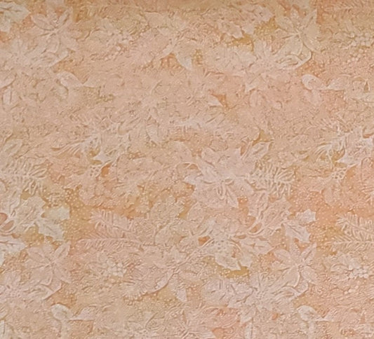 Ocean Paradise by Fabri-Quilt, Inc PATT #8351 - Peach, Coral, Gold Fabric / White Shimmer Flower and Leaf Overlay