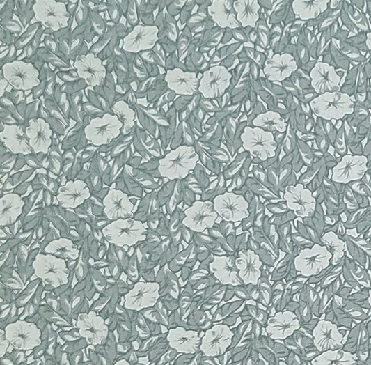 VIP Cranston Print Works - Mint and Dark Mint Tone-on-Tone Flower Print Fabric