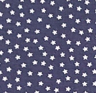 Dark Blue Fabric / Small White Star Print - Selvage to Selvage Print