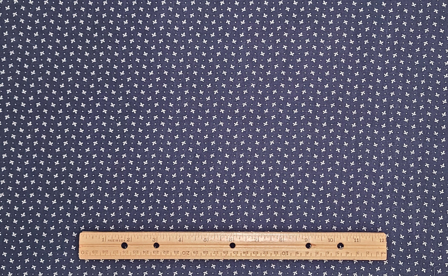 Wamsutta OTC - Dark Blue Fabric / White Flower and Dot Print