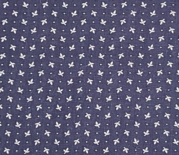 Wamsutta OTC - Dark Blue Fabric / White Flower and Dot Print