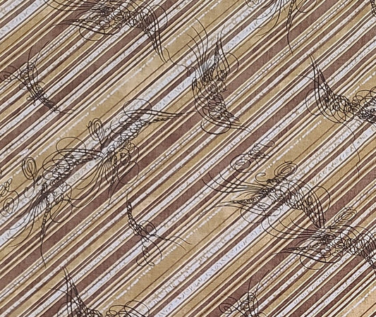 Basic Grey Urban Couture for Moda Pattern #30155 - Brown, Tan and Gray Diagonal Stripe Fabric / Black Pattern