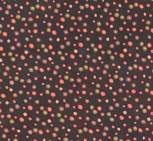 Kansas Troubles Favorites II Pattern #9413 - Black Fabric / Dark Plum, Gold, Evergreen and Brick Red Dot Pattern