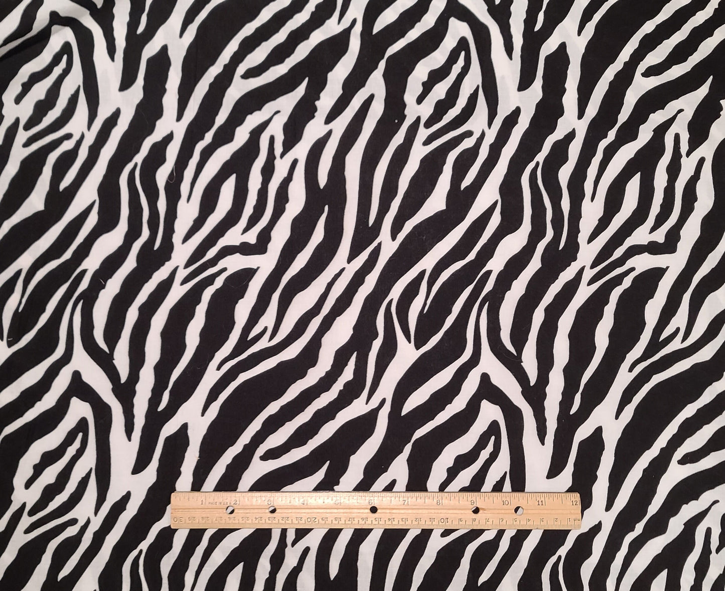 White and Black Zebra Stripe Print Fabric - 54" WIDE - Selvage to Selvage Print