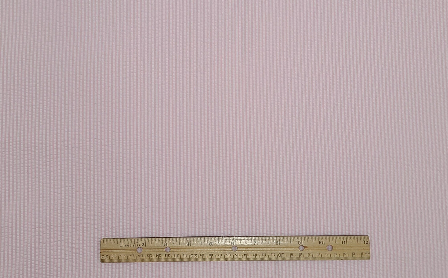 Crinkle Cotton - Vintage 60" WIDE - Pink and White Stripe Fabric