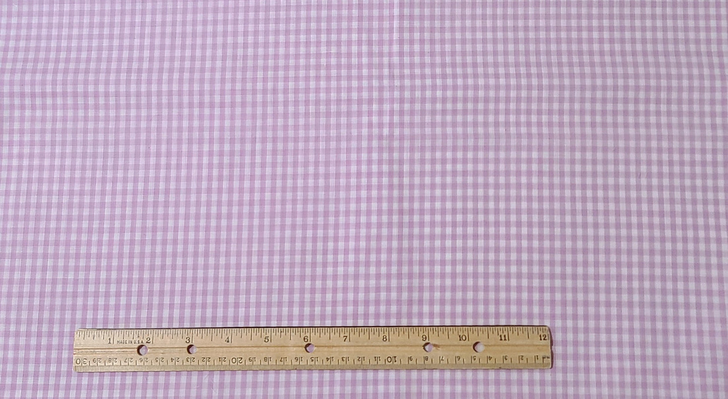 Lightweight Vintage Orchid and White Gingham Fabric - Selvage to Selvage Print