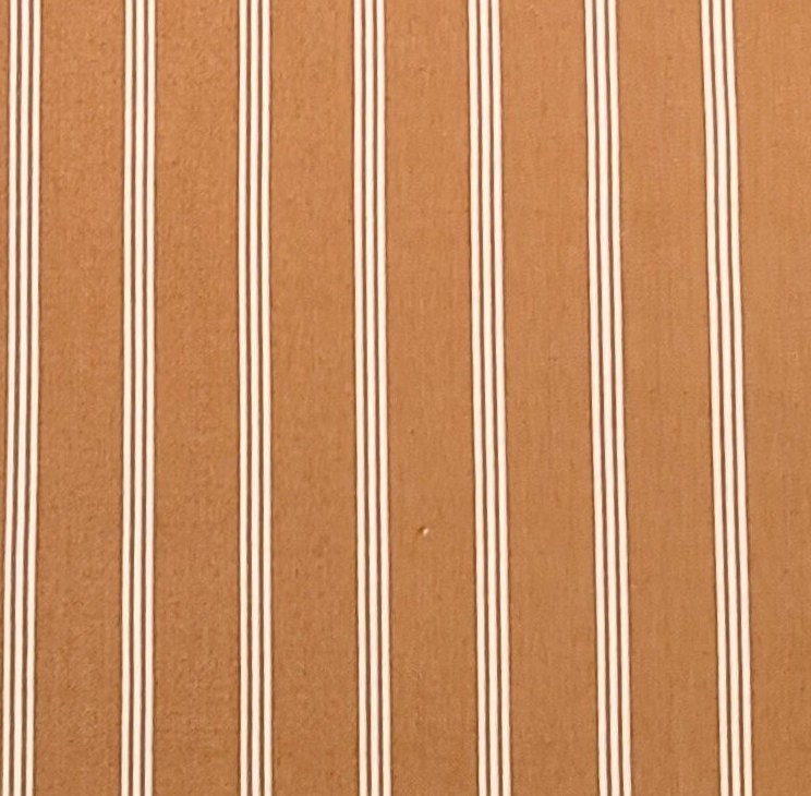 October Skies Verna Mosquera Free Spirit Westminster Fibers VM56PINSTRIPES - Light Brown Fabric/White Triple Pinstripe (Parallel to Selvage)