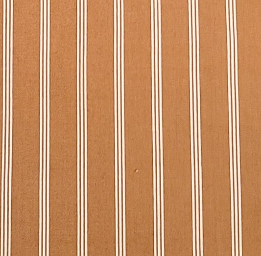 October Skies Verna Mosquera Free Spirit Westminster Fibers VM56PINSTRIPES - Light Brown Fabric/White Triple Pinstripe (Parallel to Selvage)