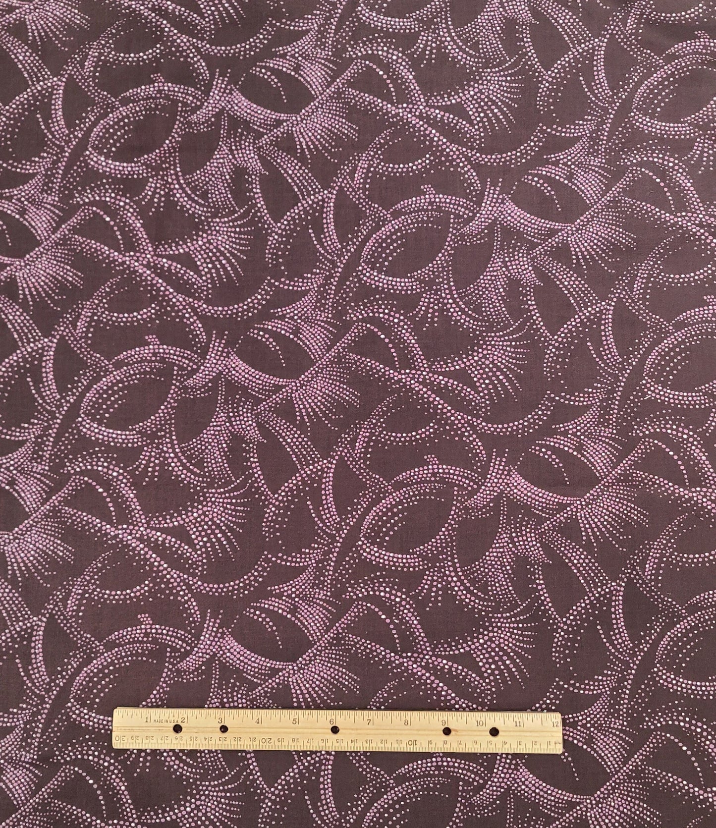 River Dreams Judy Haas for Quilters Only and Springs Industries Inc - Dark Plum Fabric / Light Plum and White Dot Pattern