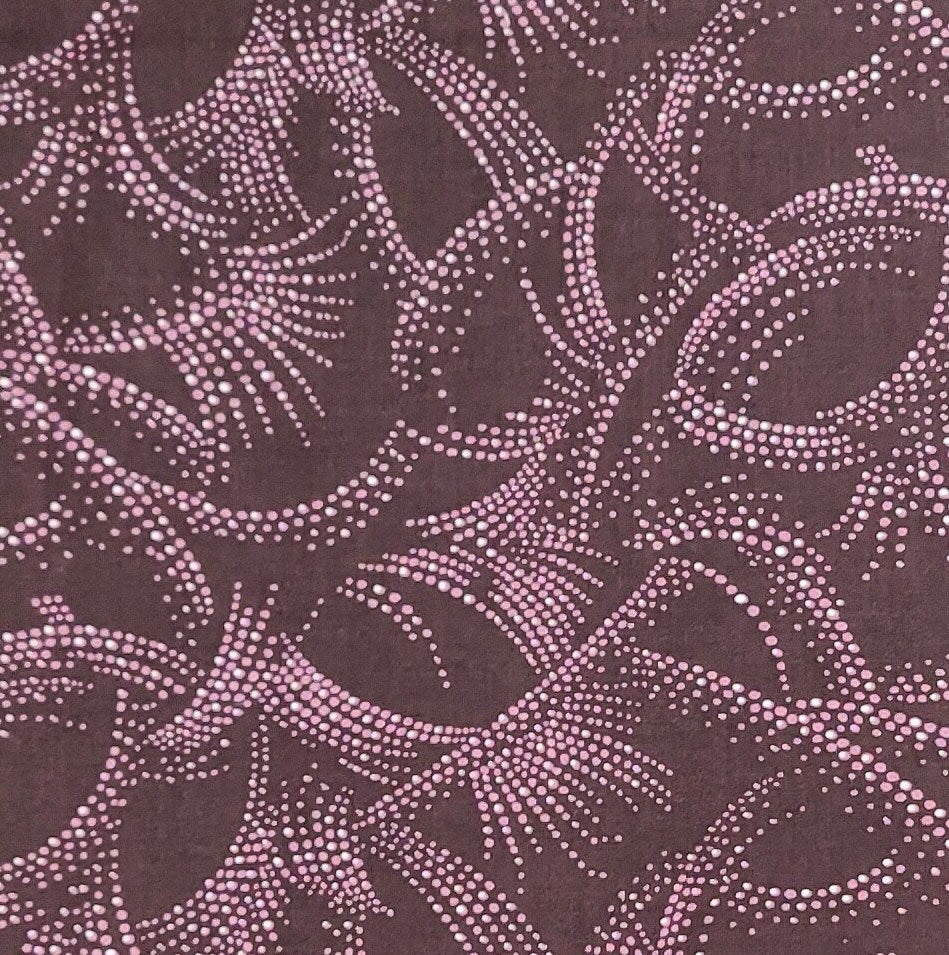 River Dreams Judy Haas for Quilters Only and Springs Industries Inc - Dark Plum Fabric / Light Plum and White Dot Pattern