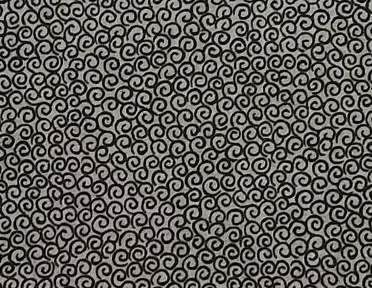 EOB - Exclusively for JoAnn - Charcoal Tonal Fabric / Tiny Black Scroll Pattern