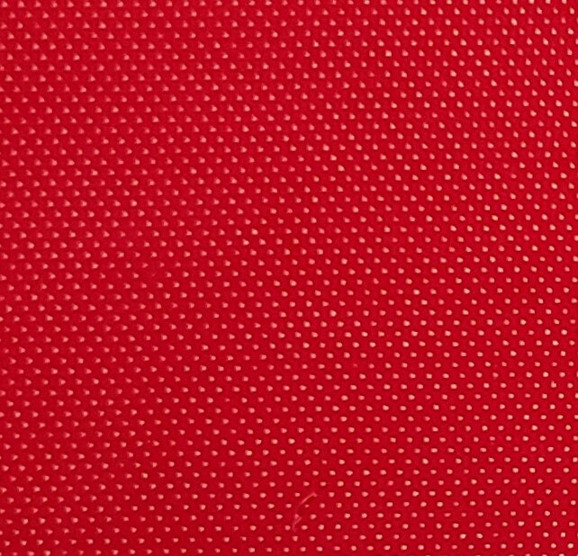 Red Fabric / Gold Metallic Pin Dot Print - Selvage to Selvage Print