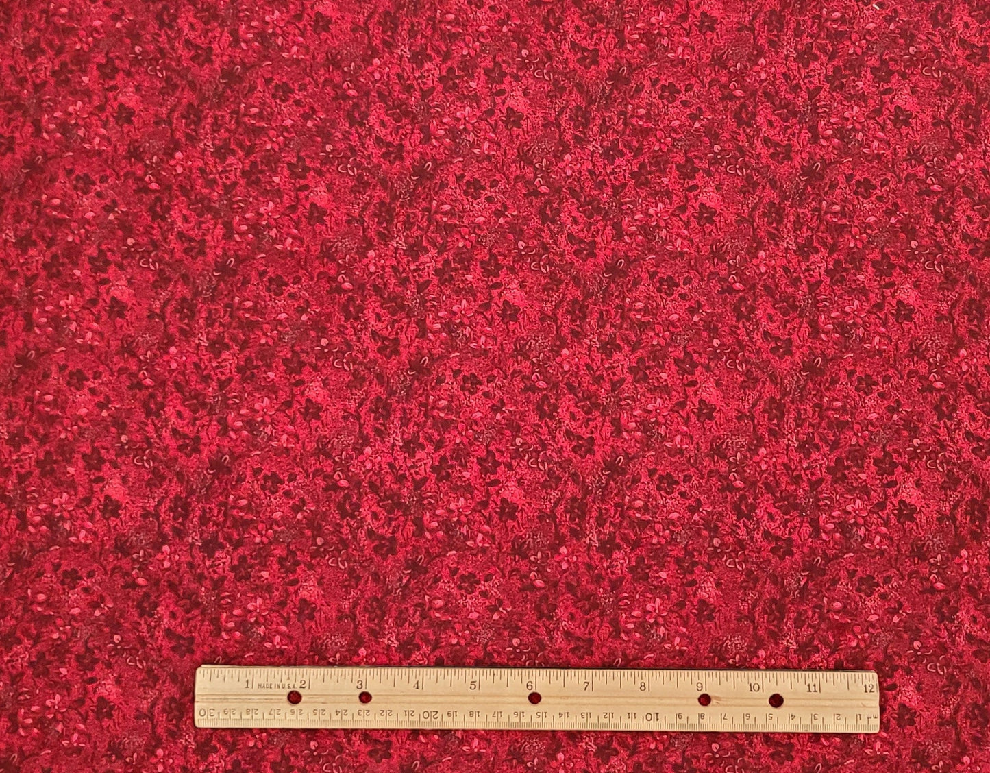 JoAnn - Dark Red Tonal Flower Print Fabric