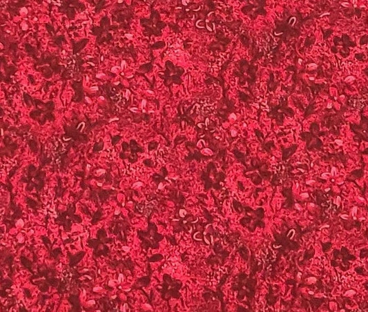 JoAnn - Dark Red Tonal Flower Print Fabric