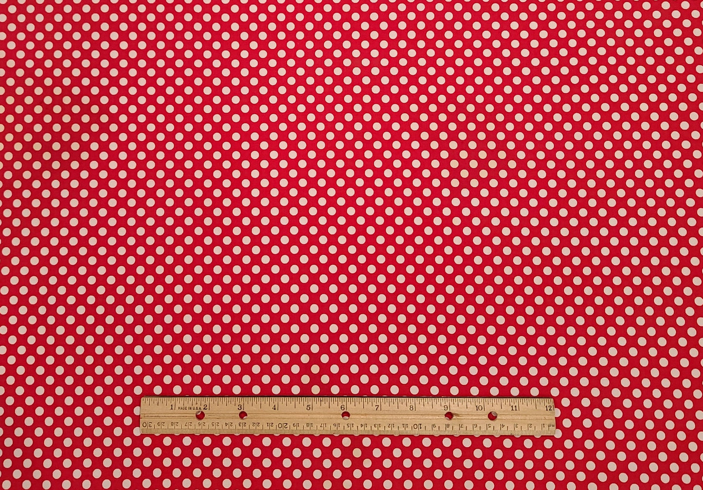 Riley Blake Designs Pattern C350 Dots by The RBD Designers 2012 - Bright Red Fabric / White Polka Dot