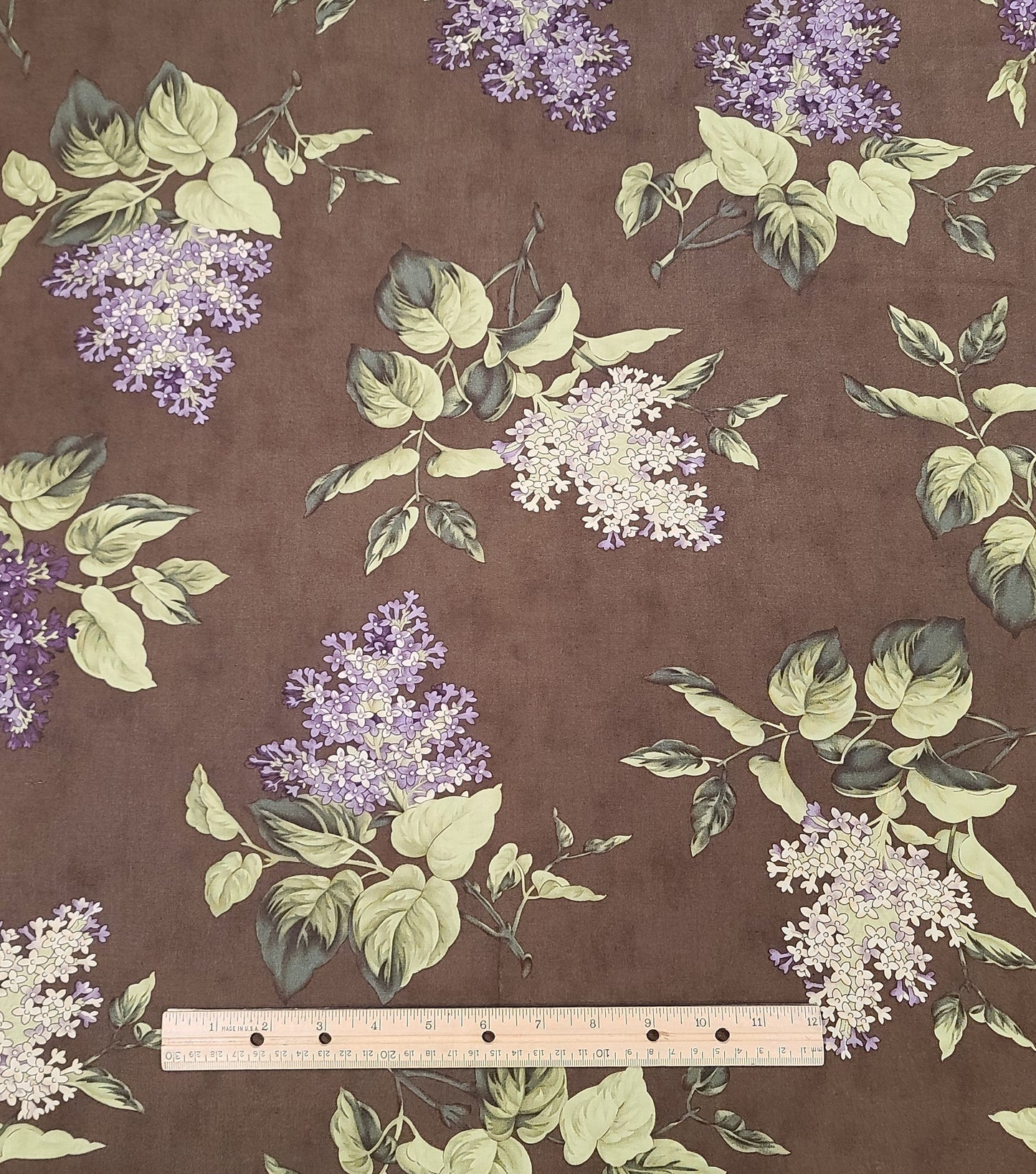 Lilac Hill by Bannock & Patek for Moda Pattern #2050 - Dark Brown "Brushed" Fabric / Lavender and Cream Lilac Print